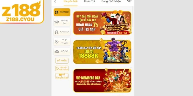 Tổng hợp các ưu đãi Z188 hot cho đến thời điểm hiện tại